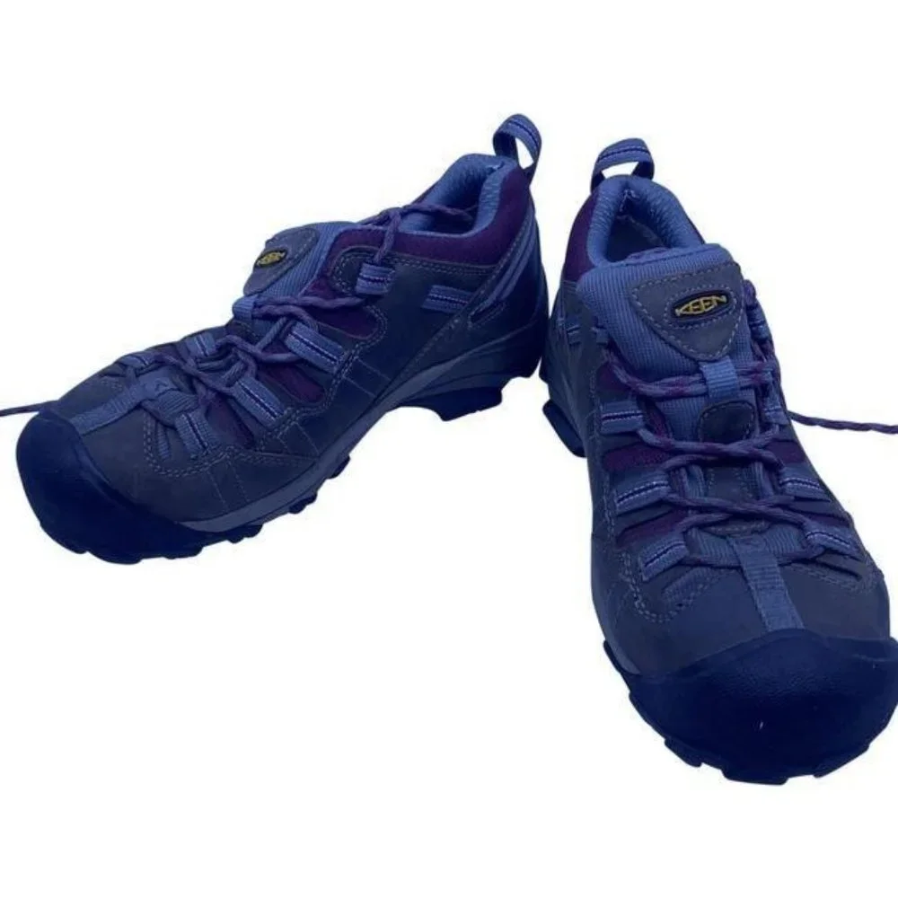 Keen Tan Purple Gray Lace Up Work Bootsbooties Siz